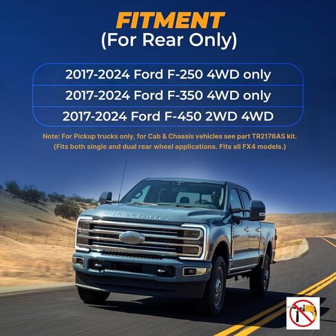 طقم تعليق كيس الهواء TORQUE لـ 2017-2024 Ford F250 F350 4WD فقط وF450 2WD 4WD F-250 F-350 F-450 حقيبة مساعد خلفي فائقة التحمل زنبرك 5000 رطل (يستبدل Firestone Ride Rite 2625) (TR2625) in Saudi Arabia