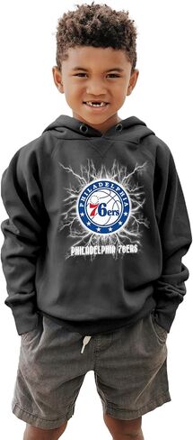 Blue 84 Kids' NBA Officially Licensed Youth Hooded Sweatshirt Sanded Fleece Electric Black in Saudi Arabia