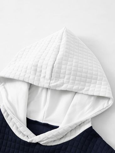 Boys Hooded Sweatshirts Waffle Knit Colorblock Pullover Hoodies Casual Sweatshirt 4-12 Years in Saudi Arabia