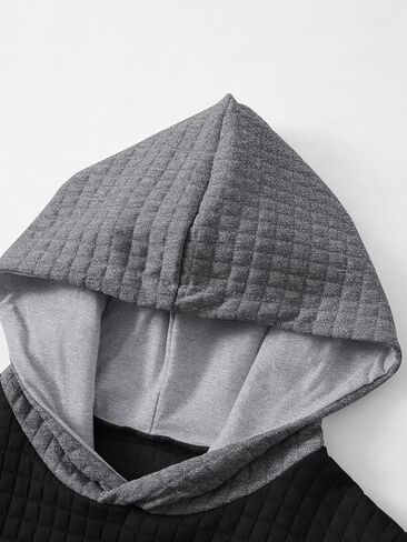 Boys Hooded Sweatshirts Waffle Knit Colorblock Pullover Hoodies Casual Sweatshirt 4-12 Years in Saudi Arabia