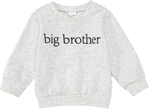 Toddler Boy Clothes Big Brother Embroidered Sweatshirt Long Sleeve Pullover Top Fall Winter in Saudi Arabia