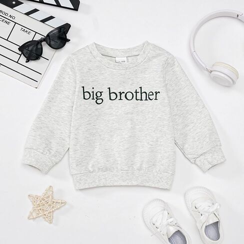 Toddler Boy Clothes Big Brother Embroidered Sweatshirt Long Sleeve Pullover Top Fall Winter in Saudi Arabia