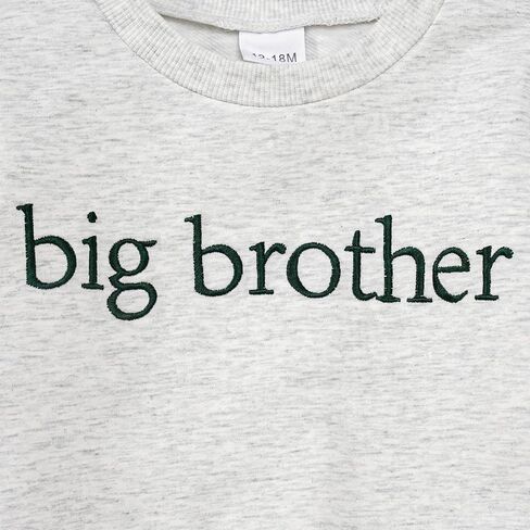 Toddler Boy Clothes Big Brother Embroidered Sweatshirt Long Sleeve Pullover Top Fall Winter in Saudi Arabia