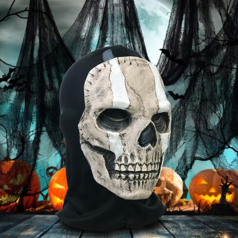 GTETKDE Ghost Skull Mask Latex Skeleton Scary Mask Halloween Cosplay Costume Balaclava MW2 Windproof Full Face Skull Masks in Saudi Arabia