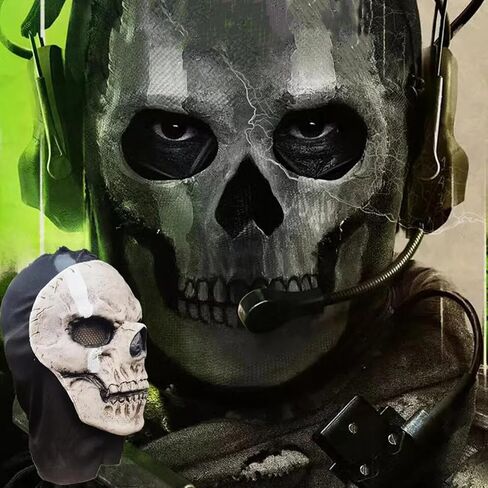 GTETKDE Ghost Skull Mask Latex Skeleton Scary Mask Halloween Cosplay Costume Balaclava MW2 Windproof Full Face Skull Masks in Saudi Arabia