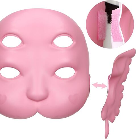 قناع مارتينيز بأربع عيون وأذنين نموذج وجه طفل ثلاثي الأبعاد للنساء البالغات أغطية رأس من مادة PVC هدية للمروحة دعائم تنكرية للهالوين in Kuwait