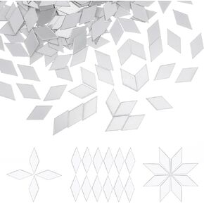 Diamond Shape Mirror Mosaic Tiles Acrylic Mini Mirrors 300 Pcs Mirror Pieces for Crafts Adhesive Small Mirrors Mosaic Tile for Crafts DIY Projects Supplies Home Decoration