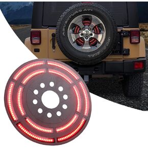 SKTYANTS 14" Spare Tire Brake Light Universal Double LED Running Light R 3rd Tail Light Wheel Lights Compatible with Wrangler JK JKU 2007-2018 and JL JLU 2018-2022 Unlimited Ford BRONCO