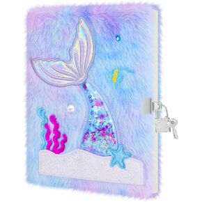 homicozy Unicorn Diary with Lock,Gift for 6 7 8 Year Old Girl,Glitter Seceret Journal for Kids with 160 Pages,Shiny Notebook for Writing and Drawing,Cute Stationery Back to School Gift