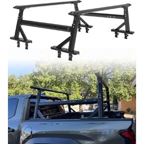 Adjustable Truck Bed Rack Extendable Pickup Ladder Rack Heavy Duty Fit for Tacoma/Tundra/Nissan Titan/Frontier/Jeep Gladiator w/Inside Rail System