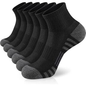 Airacker Athletic Quarter Socks with Cushion Running Ankle Socks for Men Women 6 Pairs