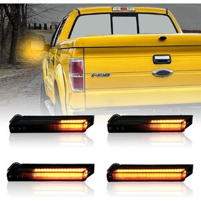 مصابيح إشارة الانعطاف الجانبية LED كهرمانية متتابعة لـ F150 2004-2014، لـ Expedition 1997-2007، لـ Rapt0r 2010-2014، لـ Lincoln Mark LT 2006-2008، مصابيح إشارة الانعطاف ذات العدسات المدخنة، قطعتان in Kuwait