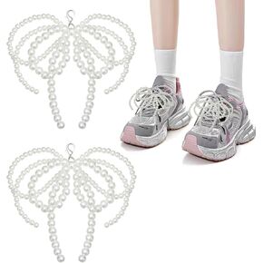 Pearl Bow Shoes Decoration Sports Shoes Jewelry Pearl Shoes Decoration Pearl Chain Pearl DIY Accessories Women's Gifts