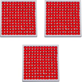 Stephanie Imports Set of 3 Double Sided Magnifying Square Compact Mirrors with Rhinestones (Pink Rose)