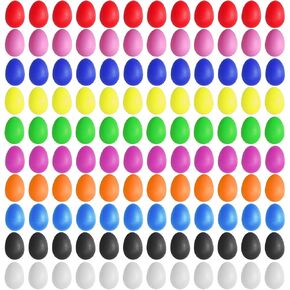 120 Pcs Plastic Egg Shakers Easter Egg Shaker Percussion Musical Maracas Eggs Plastic Easter Egg for Kids Toys Learning DIY Painting(10 Colors)