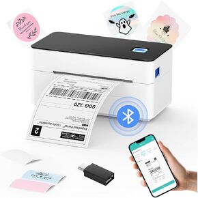 SVANTTO Bluetooth Thermal Shipping Label Printer 4x6, Compatible with Windows/Mac/Android/iOS, High-Speed 4x6 Label Printer for USPS, UPS, Ebay, Etsy, Shopify, Poshmark, Inkless Printing