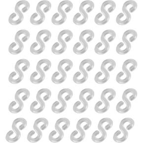 Loom Band Clips RLECS 200pcs Transparent Plastic S Clips Rubber Band Clips DIY Necklace Bracelet Clasp Jewelry Making Connectors