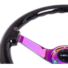 NRG RST-036BSB-MC Reinforced Steering Wheel - Classic Black Sparkled Wood Grain Wheel