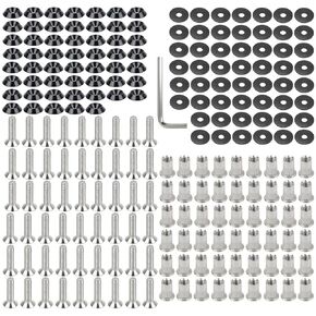 Aluminum Fender Washers M6 Engine Dress Up Dress Up Bolts 54 Sets Engine Bay Dress Up Fender Flares Bolts with Rubber Gaskets Stainless Steel Bolts(M6*25mm) and Rivet Nuts