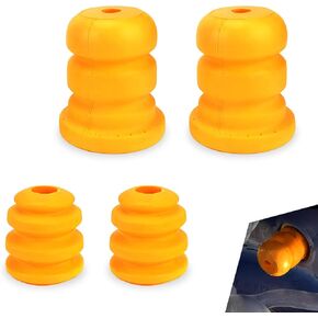 Pack-4 Car Front Lower Suspension Bump Rubber Pads, Replacement Parts 15153958 15039397, Control Arm Bumper Shock Absorbing Buffer Blocks, Compatible with Cadillac Chevrolet GMC (Yellow)