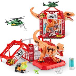 Robo Alive Dino Escape, Robotic Light Up, Vehicles with Firing Weapons, Storable, Giftable, Ages 3+ by ZURU