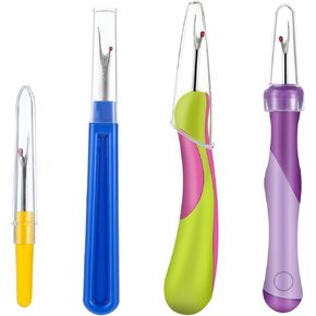 Molain 4 Pcs Seam Ripper Tool Seam Rippers for Sewing Seam Thread Removers Stitch Rippers Handy Unpicker Ergonomic Grip Stitch Remover Tool Stitch Ripper for Sewing Crafting Embroidery