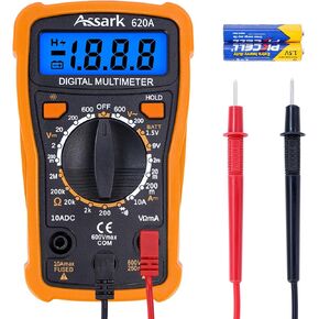Digital Multimeter Voltage Tester, Assark 2000 Counts Multimeter Measure AC DC Voltage DC Current, Meter Tester Test Volt Ohm Amp Diode Continuity,Resistance,Backlit LCD Display,Data Hold Function