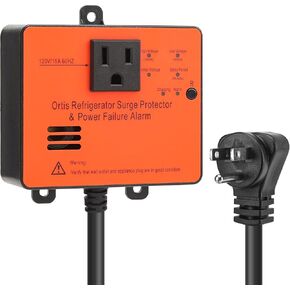 Refrigerator Surge Protector, Ortis Double Outlet Voltage Protector for Home Appliances with Time Delay, Protects Against Brownout, Spike, Instant Surge All Voltage Abnormalities, Yellow