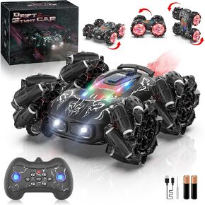 Remote Control Car Monster Truck - 2.4GHz New Upgraded Double-Sided 360° Rotating RC Cars with Headlights, 4WD Kids, Suitable for Boys and Girls