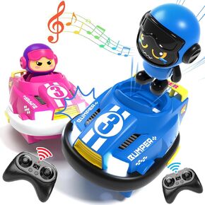 2 Pack RC Cars Toys for Ages 2-4 Toddlers|Remote Control Bumper Cars Toys for Ages 5-7 Kids|Birthday Gift for 3 4 5 6 7 8 Year Old Boys with goalmouth