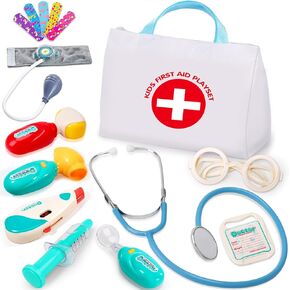 Tsomtto Doctor Kit for Toddlers 3-5 - Kids Doctor Play Set with Medical Bag & Realistic Stethoscope Light Dr Kit for Toddler Pretend Play Doctor Toys Age 3 4 5 6 Year Old Boy Girl Birthday Gift