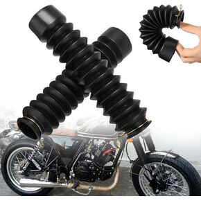 Shock Absorber Gaiter, 2pcs 42mm Black Motorcycle Rubber Front Fork Covers Gaiters Boot Shock Absorber Gaiters Covers for Dirt Bike, ATV with Proper Size