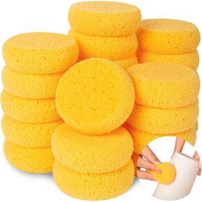 24Pcs Round Craft Sponge, Round Craft Sponge, Pottery Sponges for Leather Care, Horse Tack Maintenance and Versatile Crafting