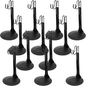 12 Pcs Black Adjustable Doll Stand for 8 to 12 Inch Dolls Action Figure Display Stand with Expandable Waist Wire for Action Figure Accessories