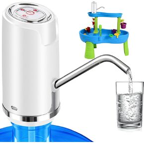 Water Pump for 5 Gallon Bottle, Electric 5 Gallon Water Dispenser Universal USB Charging Drinking Water Bottle Pump(Silver)