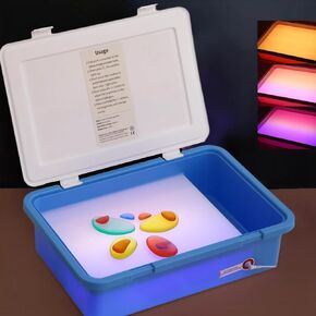 Kids Light Table|Shine Bright Light Box|Light Box/Table for Kids Manipulative|Light Up Sand Tray|Light Up Table for Kids|Sensory Light Table Accesories|3 Modes,10-Level Dimming18(Blue)