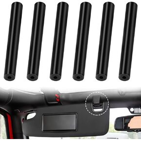 6 Pack Sun Visor Repair Kit for -Jeep Wrangler, JK JKU 2007-2017 Driver & Passenger Side Sunvisor Repair Tube(Black)