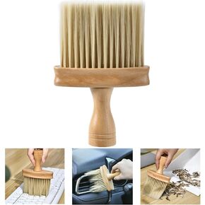 Soft Bristle Car Detailing Brush Cleaning Dust Tool Wooden Handle for Auto Interior Dashboard Keyboard