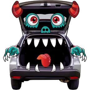 Halloween Trunk or Treat Car Decorations Kit for Car SUV and Truck, Halloween Monster Face Car Sticker for Archway Garage Decoration,Waterproof Durable Halloween Decor Outdoor
