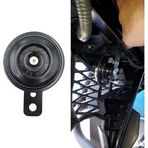 1 PC Motorcycle Round Horn, 2.5" x 3.7" 12V Super Loud Safety Warning Horn, Iron Waterproof Rust-proof Strong Penetrating Horn, Universal Modified Loudspeaker for Motorcycles Scooters (Black)