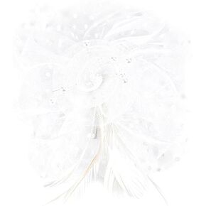 AOPRIE Fascinators Hats for Women Tea Party Flower Fascinator Headband for Women Girls White, 1 Pack