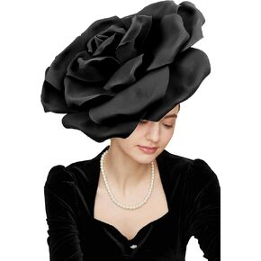 Gionforsy Flower Fascinators Hat Tea Party Hats for Women Rose Fascinator Kentucky Derby Hat for Wedding