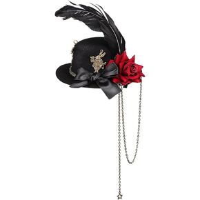 Beaupretty Mini Top Hat Fascinator Headband Tea Party Hat Clip Punk Mini Top Hat Clip Women Fascinator Hat Halloween Headband for Tea Party Multicoloured