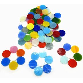 DIY Glass Petal Mosaic Tiles, 100 Pieces Assorted Size and Colors Stained Glass Flower Leaves Handmade Crafts, Decorations for Home, Kitchen,Bathroom Mosaic Projects, Easy for Beginners