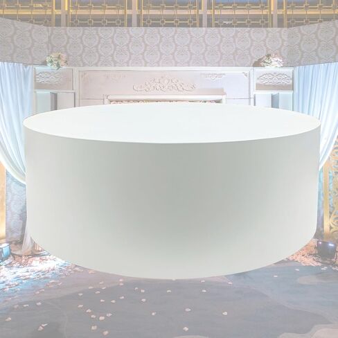 حامل قاعدة عرض دائري، حامل قاعدة أسطوانة عرض عارضة أزياء، حامل قاعدة منصة ديكور للحفلات لمكيف الهواء، نموذج زيادة عرض مجوهرات ديكور الزفاف المنزلي (أبيض، 23.6 × 5.9 بوصة) in Kuwait