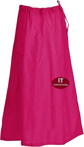 Indian Trendy Sari Petticoat Cotton Stitched Adjustable Waist Saree Underskirt Lining Skirt in Saudi Arabia