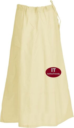 Indian Trendy Sari Petticoat Cotton Stitched Adjustable Waist Saree Underskirt Lining Skirt in Saudi Arabia