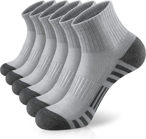 Airacker Athletic Quarter Socks with Cushion Running Ankle Socks for Men Women 6 Pairs in Kuwait