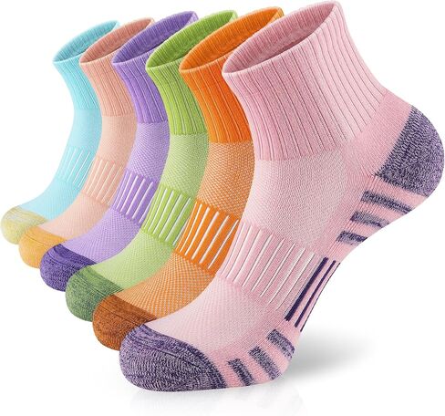 Airacker Athletic Quarter Socks with Cushion Running Ankle Socks for Men Women 6 Pairs in Kuwait