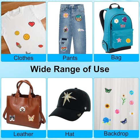 مكواة Simthread على رقعة لاصقة للنسيج على الوجهين، 30 قطعة من ورق الغراء الذائب بالحرارة للكي، مكواة توصيل قابلة للانصهار مقاومة للماء على ورق لصق النقل للملابس، حقيبة DIY (8 × 8 بوصة) in Kuwait